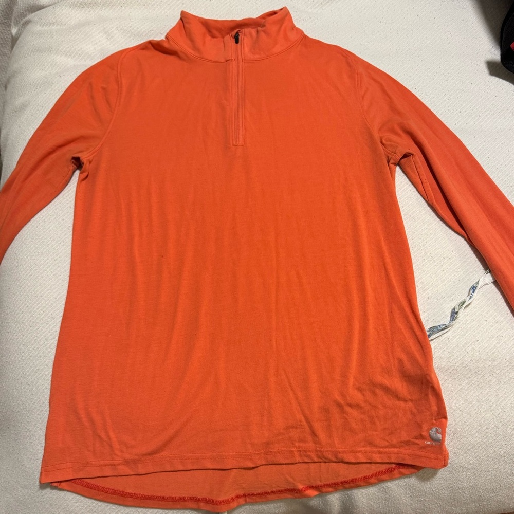 Carhartt Bright Coral Quarter-Zip Pullover
